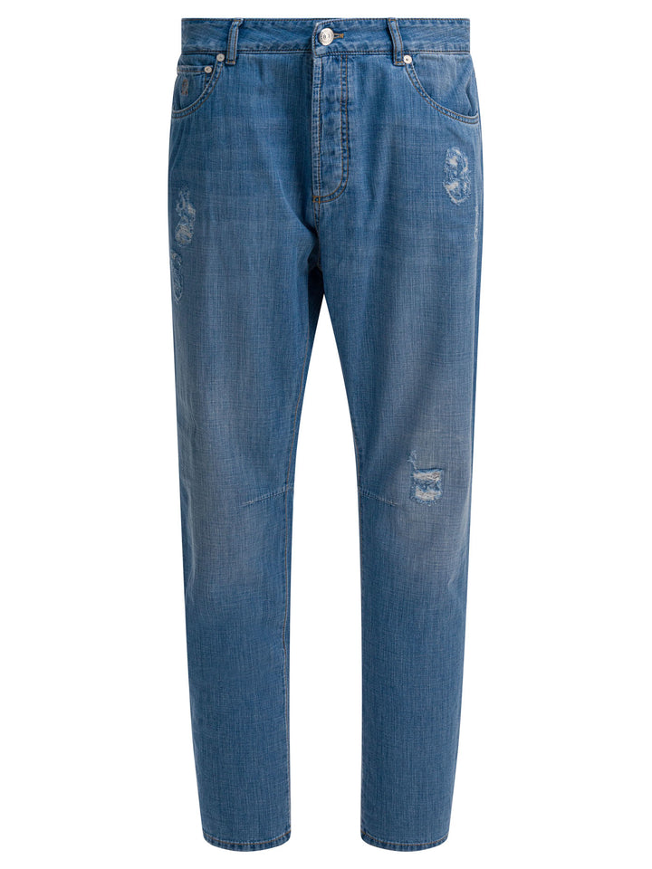 Brunello Cucinelli Five-Pocket Leisure Fit Jeans - Light blue | 827f2755d027254a7e46d47f407f66c060accdaf