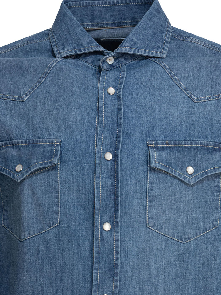 Brunello Cucinelli  Shirts - Blu | a67844b31691d885222379a1a959b67846558bdc