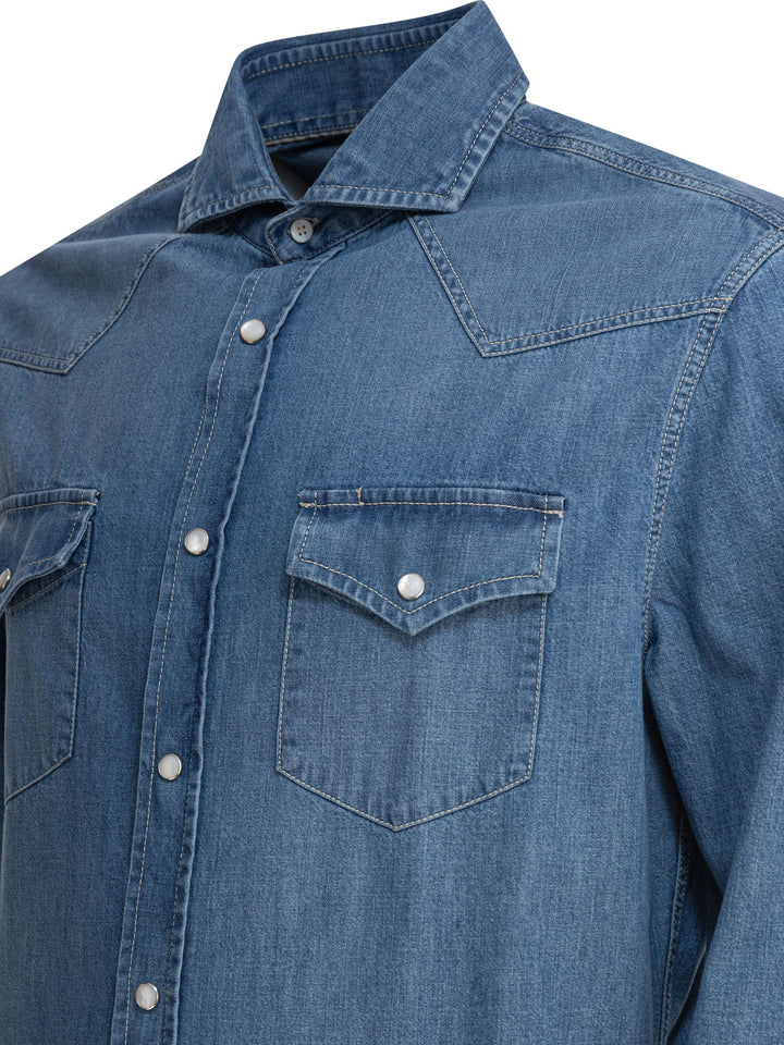 Brunello Cucinelli  Shirts - Blu | f66562e75b1961bd05fbc1b307f57cfe1aa51e94