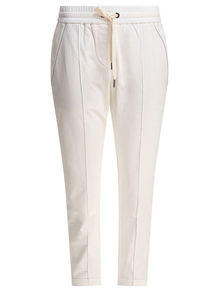 Brunello Cucinelli Track Trousers - Bianco | c75a5b3c27143850687ee31d6aadb9bc7d31ae3d