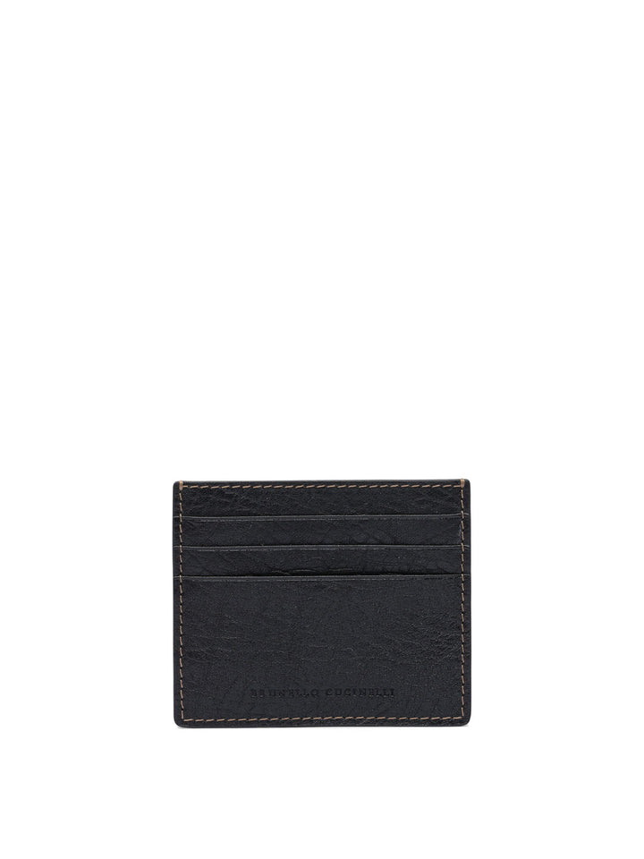 Brunello Cucinelli Calfskin Leather Card Holder Wallets & Card holders - Nero | a20291e9ecb631dc12be1f13134a88678ede8962