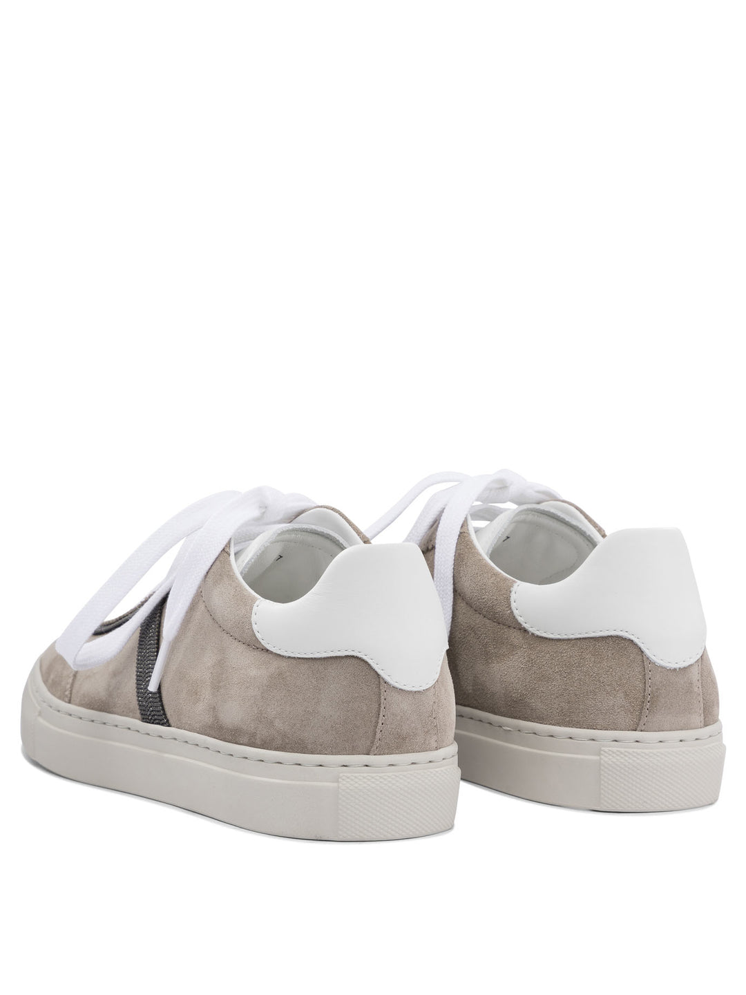 Brunello Cucinelli Suede Sneakers With Monil Detailing Sneakers & Slip-On - Grey | 72795f70ef5fab06615fc5b68383c7fd00f8d5f3