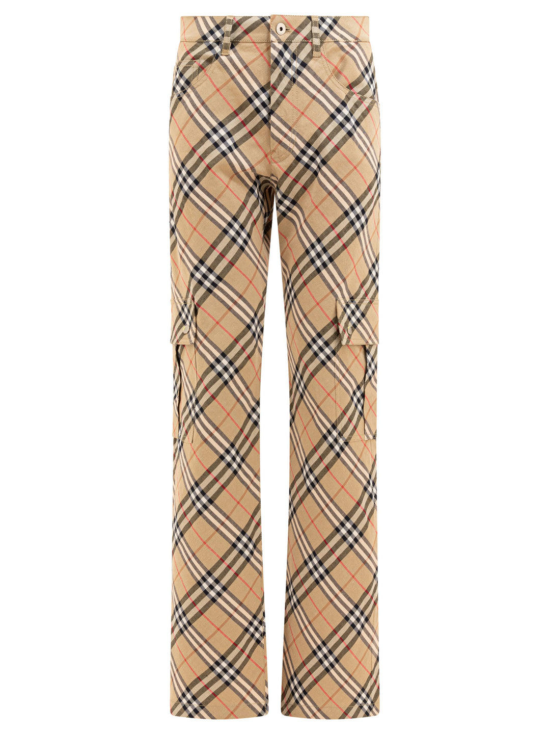 Burberry Check Trousers - Beige | 16640710340038fcb6bab0ed1a10095c6028ed7b