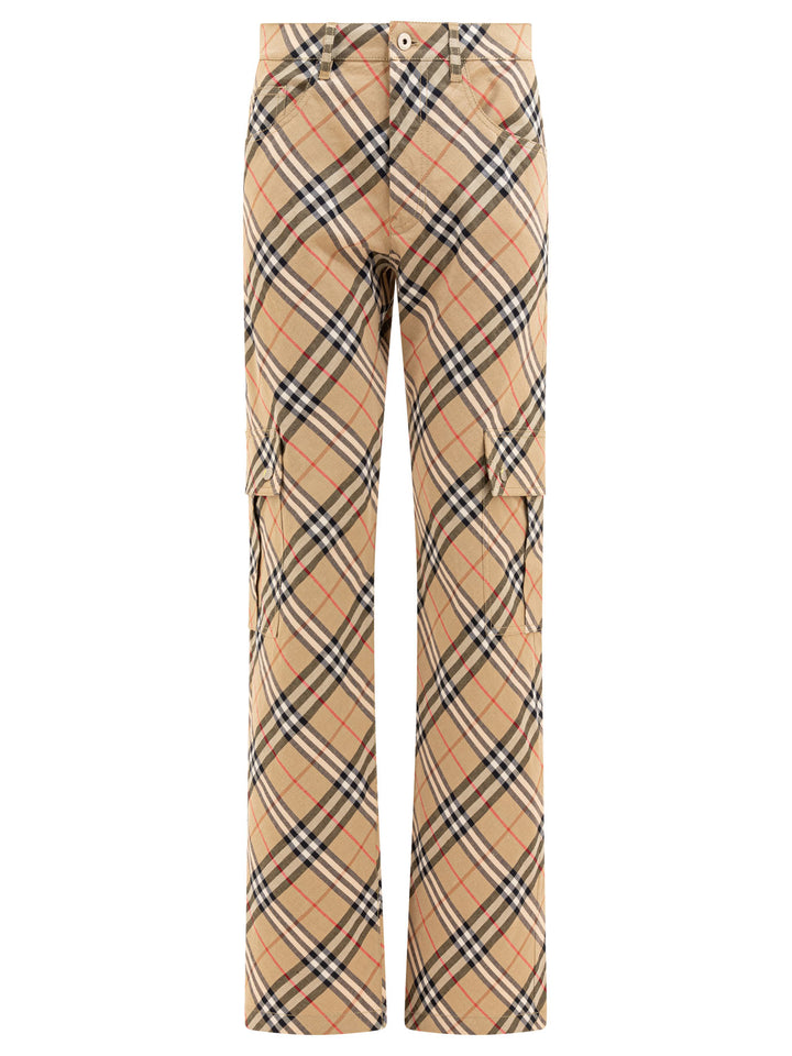 Burberry Check Trousers - Beige | 16640710340038fcb6bab0ed1a10095c6028ed7b