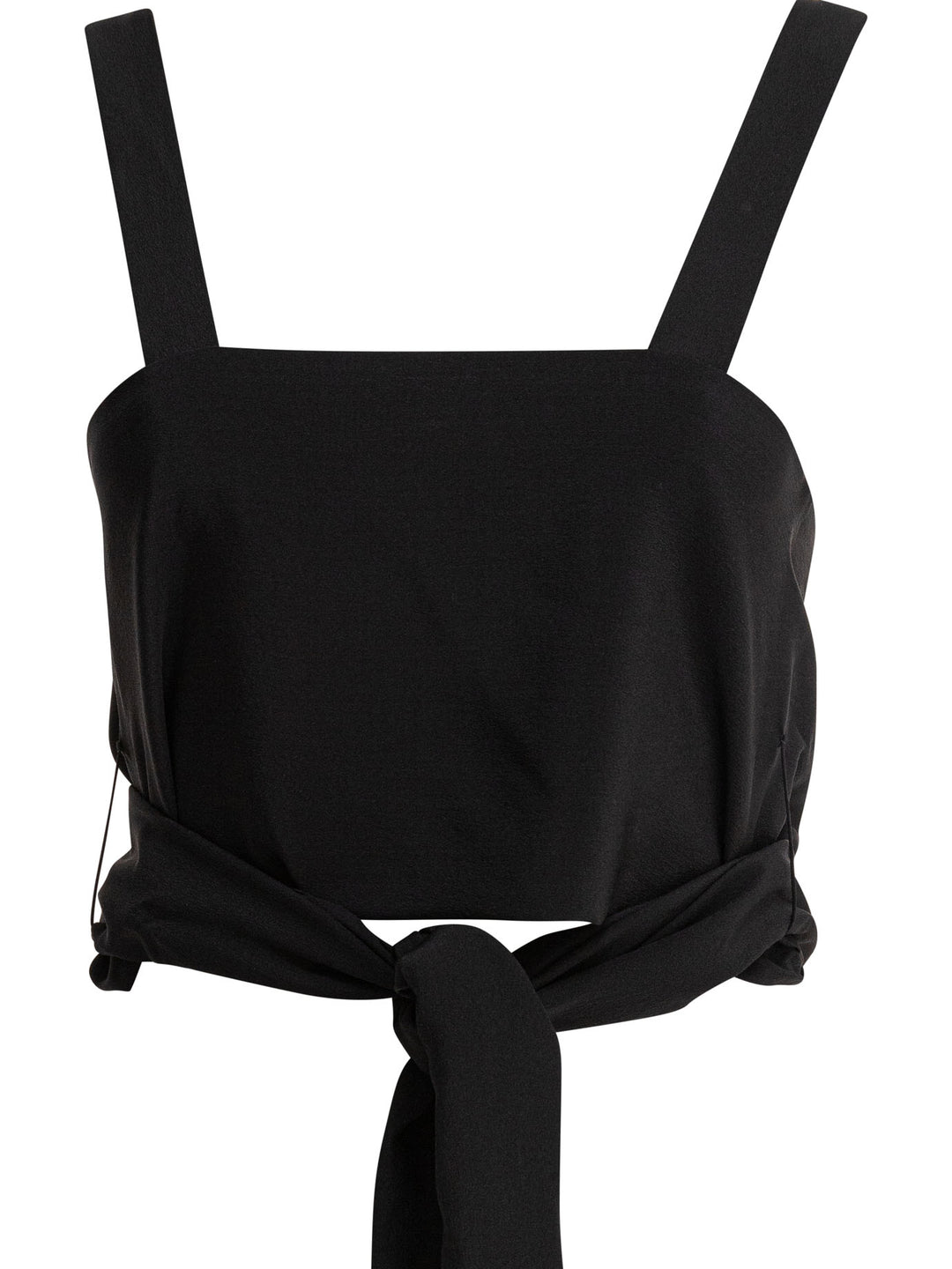 Chloé Cropped Tank Top With Ribbons Top - Nero | a8c7708e9eb7ae044a59191a99a51fb6f0c887b1