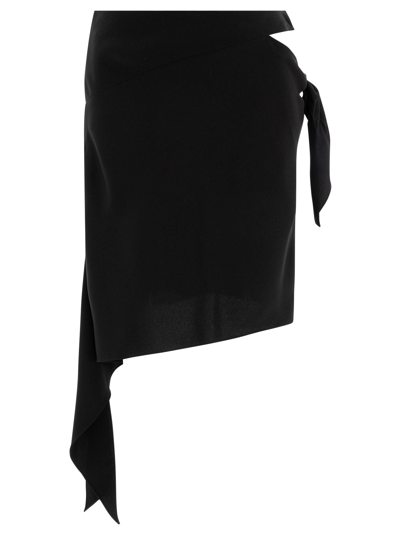 CourrèGes Cut Out Skirt With Knot Gonne - Nero | 86768b2355f504098552da129eca76cfd3e0c506