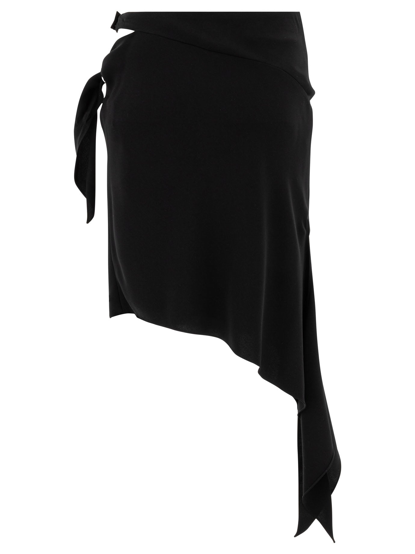 CourrèGes Cut Out Skirt With Knot Gonne - Nero | 13df7381abff7645804ffbf3c29658f9824d21f1