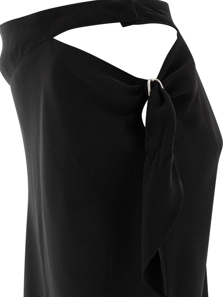 CourrèGes Cut Out Skirt With Knot Gonne - Nero | 3f138aaa0d323d5bac7265a6d574c9c1c9f8f830