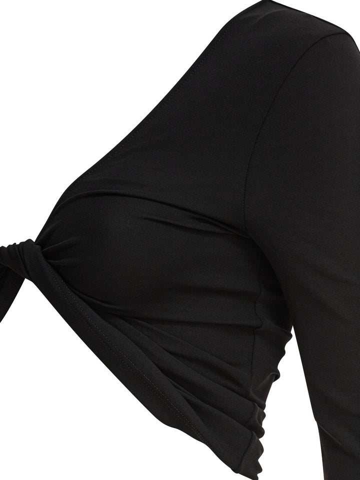 CourrèGes One-Shoulder Crop-Top Top - Nero | 950a5fe4f04a126e190fc4f1fe10f0ba27c2bff3