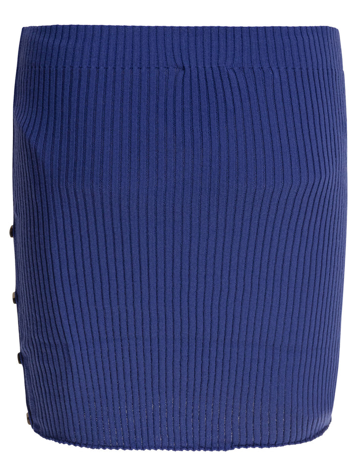 CourrèGes Cotton And Wool Pencil Skirt Gonne - Blu | 2f43fb32ce50697b9220eeb813b219da007b8faf