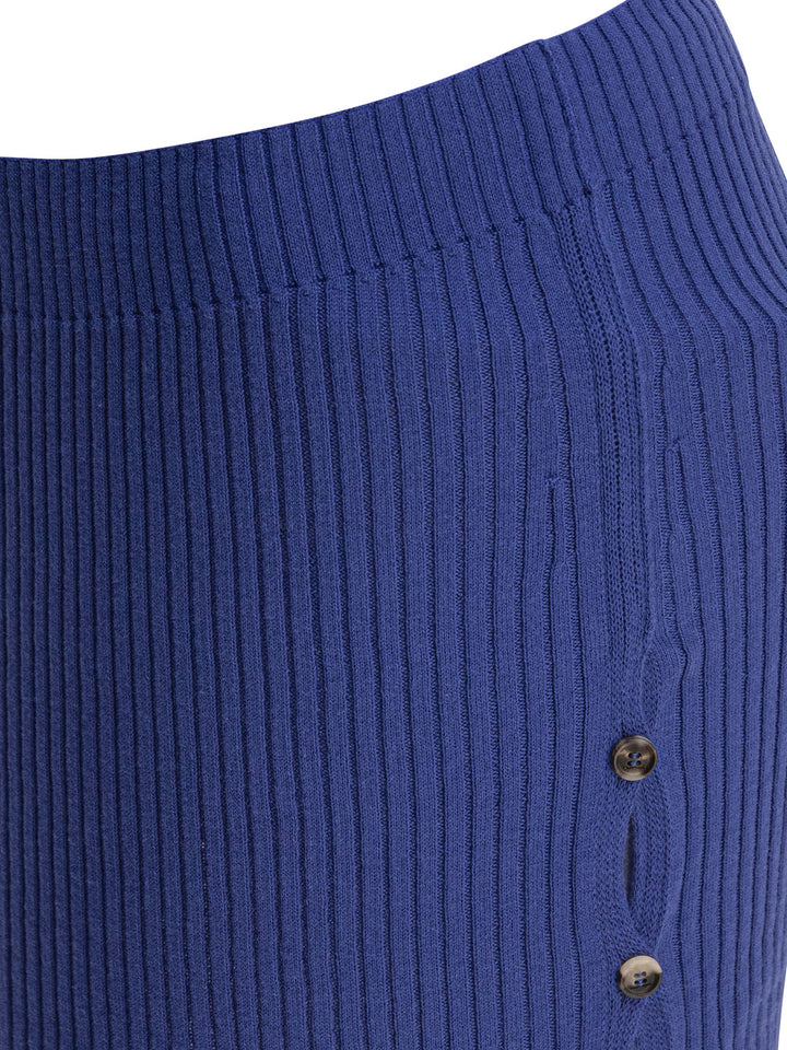 CourrèGes Cotton And Wool Pencil Skirt Gonne - Blu | 558061787ee819f1e6d829ffd5833e95a336e5ce