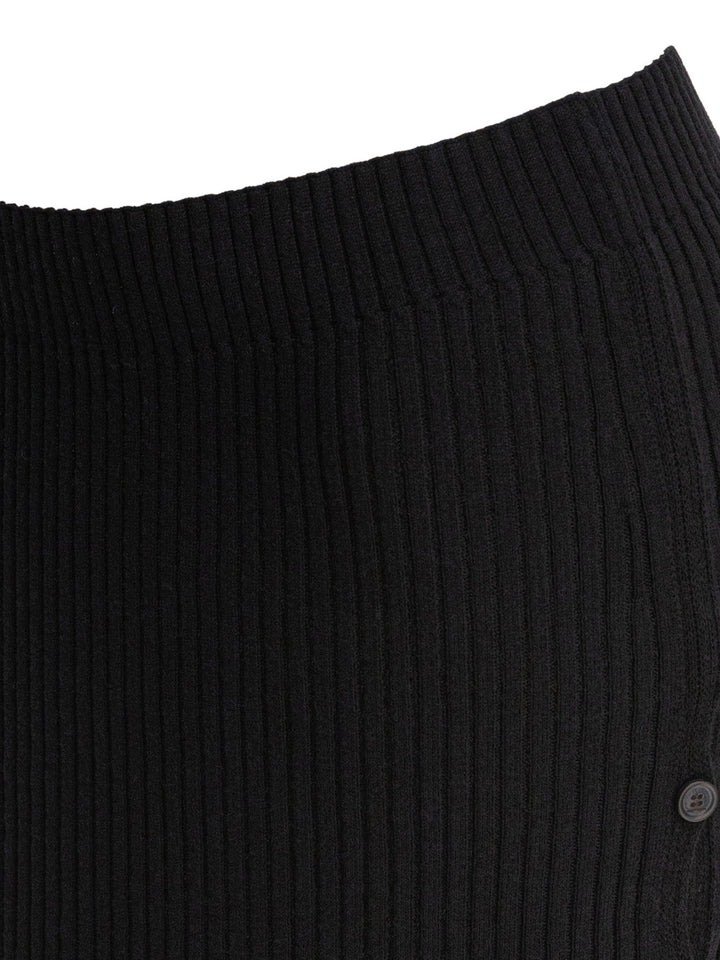 CourrèGes Cotton And Merino Wool Miniskirt Gonne - Nero | d57d218218badd85bd71d86777441165c9c5e607