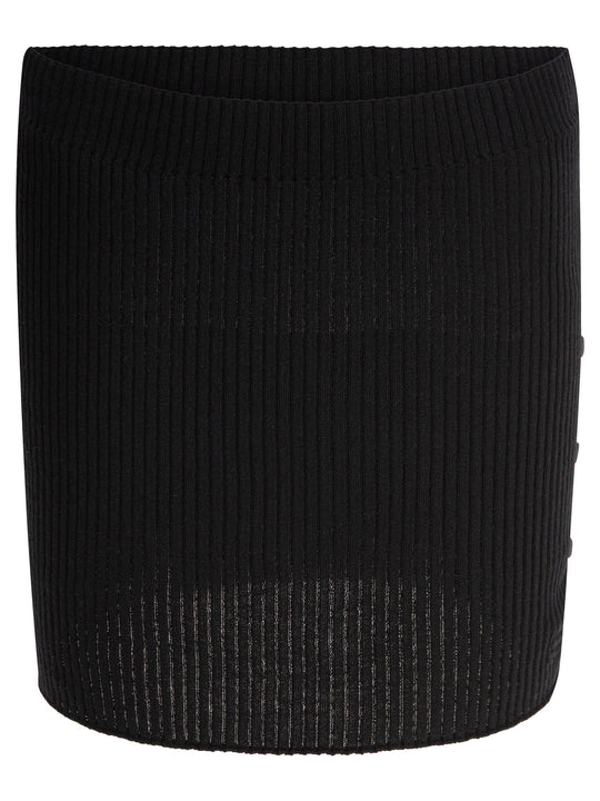 Cotton And Merino Wool Miniskirt Gonne Nero