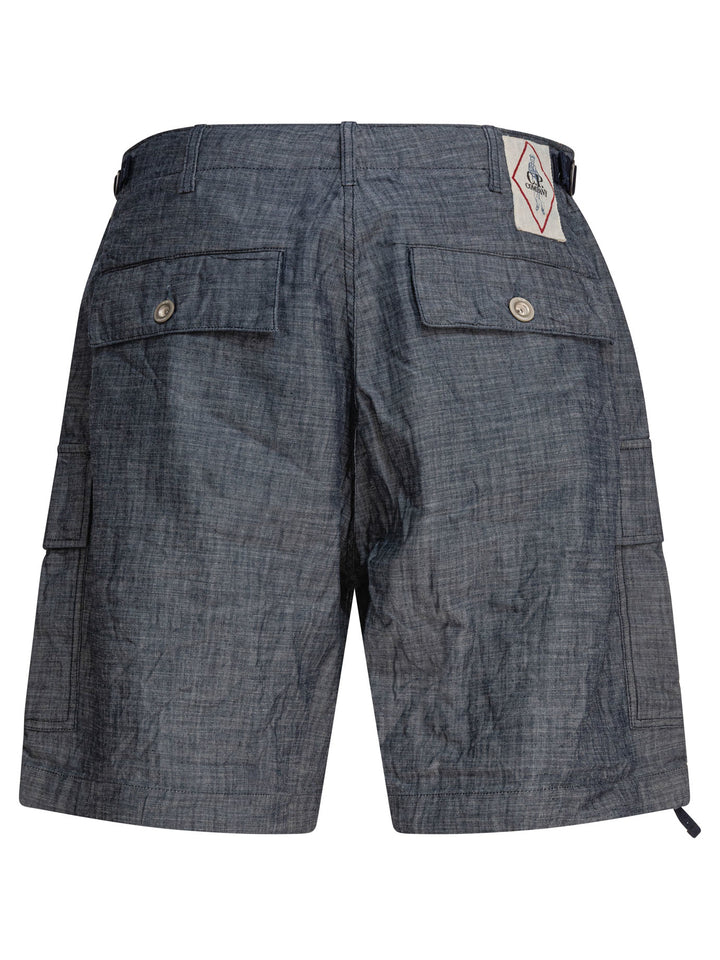 C.P. Company Cargo  In Chambray Shorts - Grey | 93604d8eee190a9641983850e5d0b164acf67137