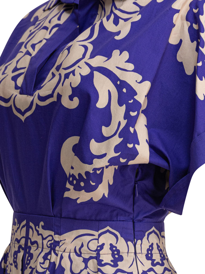 Etro Cotton Flared Dress Abiti - Blu | 0393e2a94906eb6b88ea01c0684bdf551bd26c54