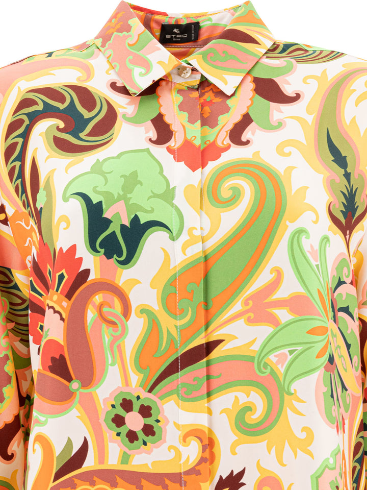 Etro Silk Paisley Shirt Shirts - Verde | 6d8432b2724440900e52d8dffe7547434edd53b9