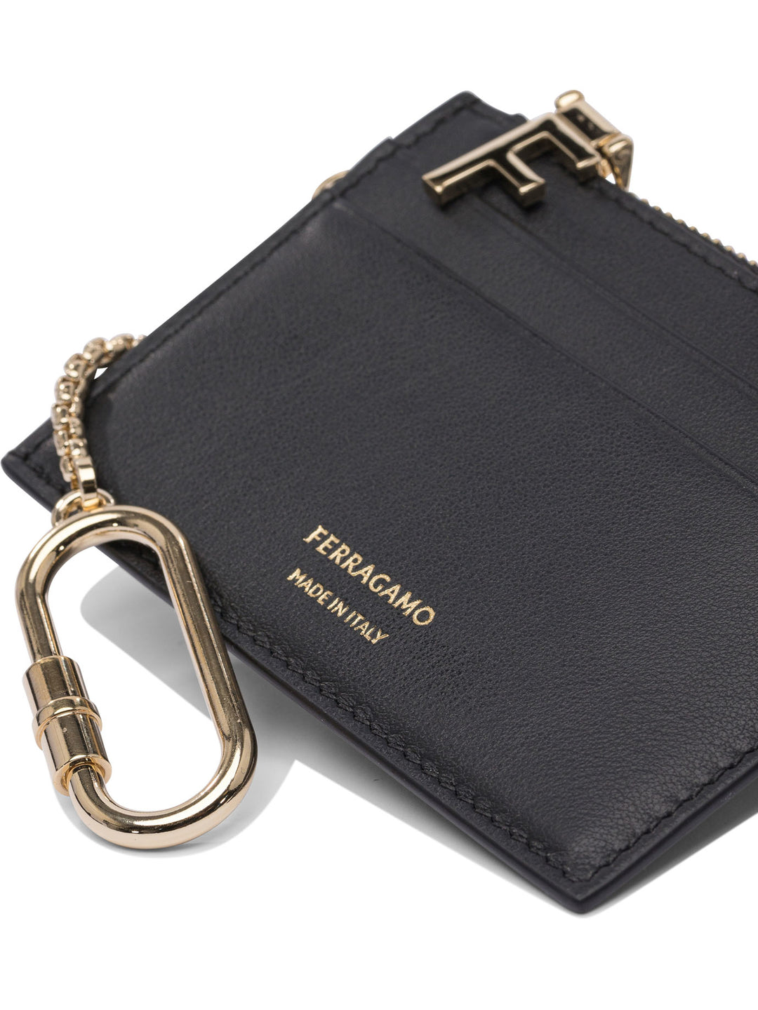 Ferragamo Leather Card Case With Keychain Wallets & Card holders - Nero | a61a6119dce42fc9f76cc7b7e14a258bb0818b76