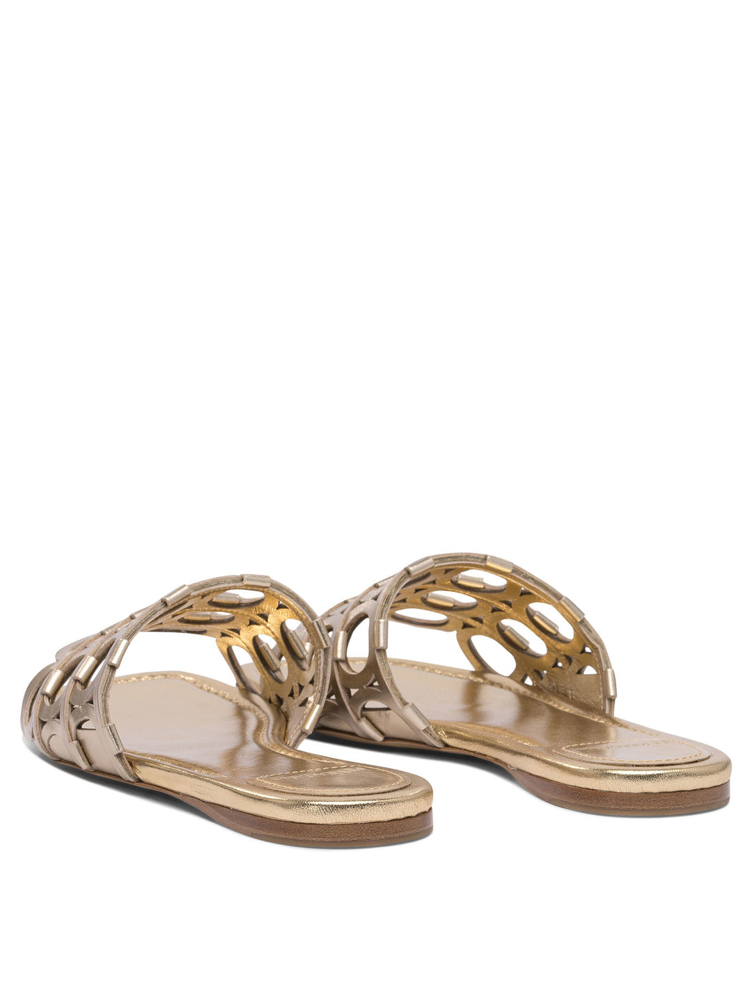 Ferragamo Sandales Basses en Cuir Or
