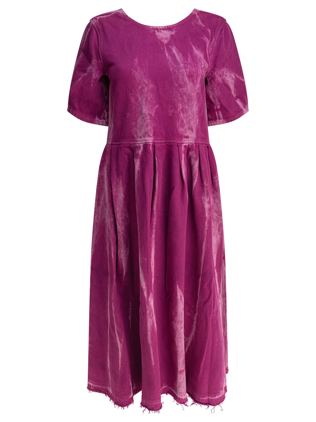 Ganni Denim Midi Dress With Open Back Abiti - Viola | 30a0136ca8fd30bbeda0344947dbec4e1786b525