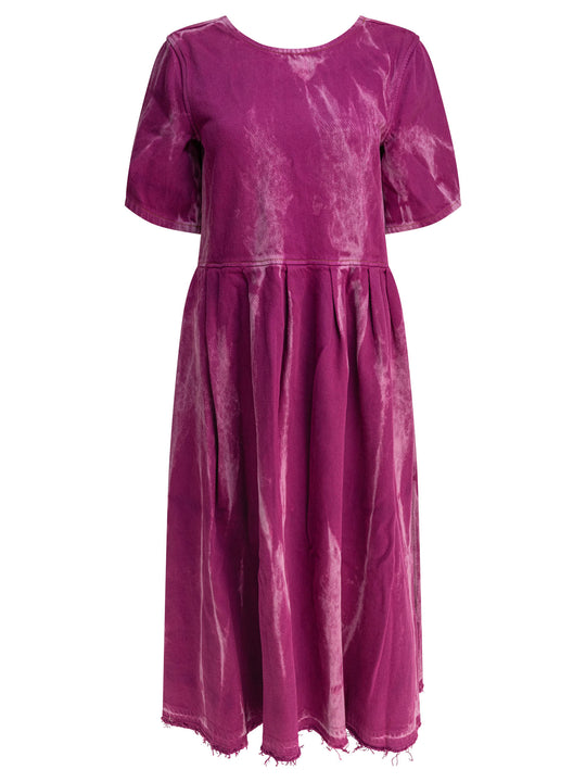 Denim Midi Dress With Open Back Abiti Viola