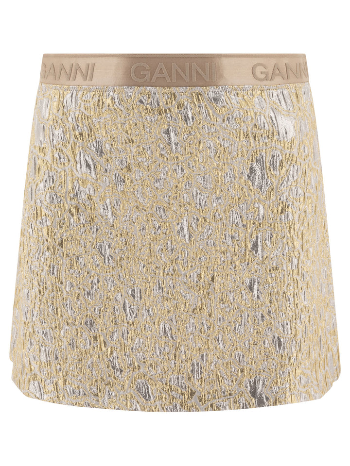 Ganni Gold And Silver Miniskirt Gonne - Oro | 765c76483a1d129408bb1ba622cdcd9cfea85e57