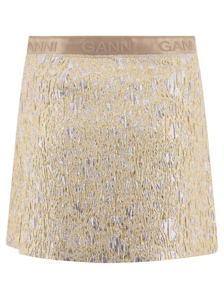 Ganni Gold And Silver Miniskirt Gonne - Oro | 60b439fb36a98c7667f275ba2736d1631abf69ca