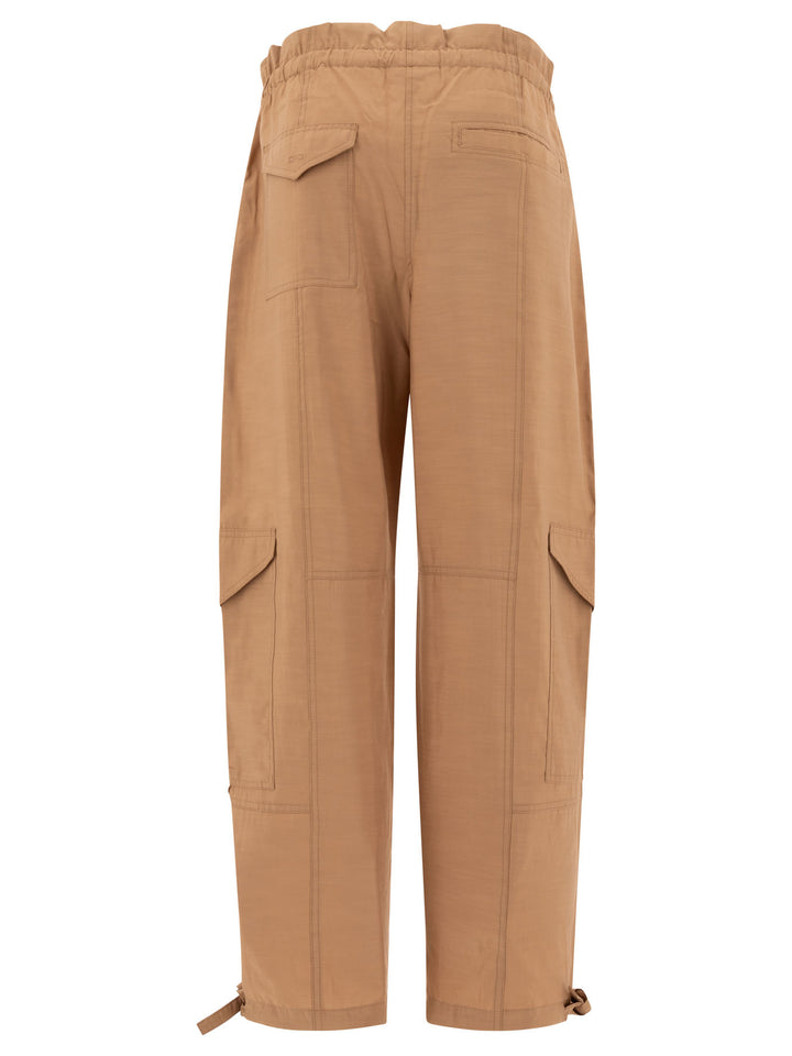 Ganni Light Slub High Waist Pocket Pants Trousers - Beige | 78903c249c791dd9edfea47063132ce81ccfa826