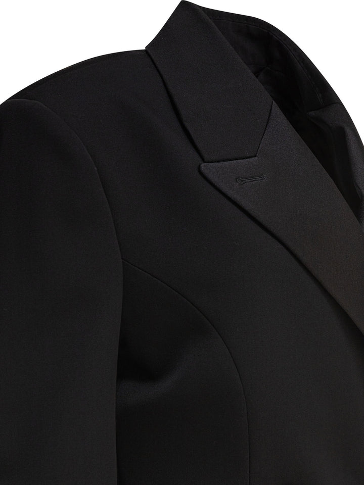 Givenchy Blazer With Pleated Back Jackets and Coats - Nero | ad32b6f4403af3407b5489302d23c68cd9f324a8