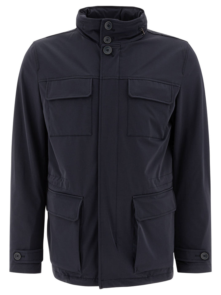 Herno Lightweight Cashmere And Wool Jacket Jackets and Coats - Blu | 3a8d0b953b656a39f8c03e8265fd0a8687d12099