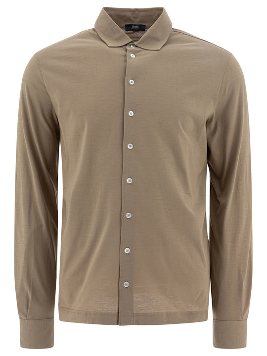 Classic Cotton Shirt Shirts Marrone