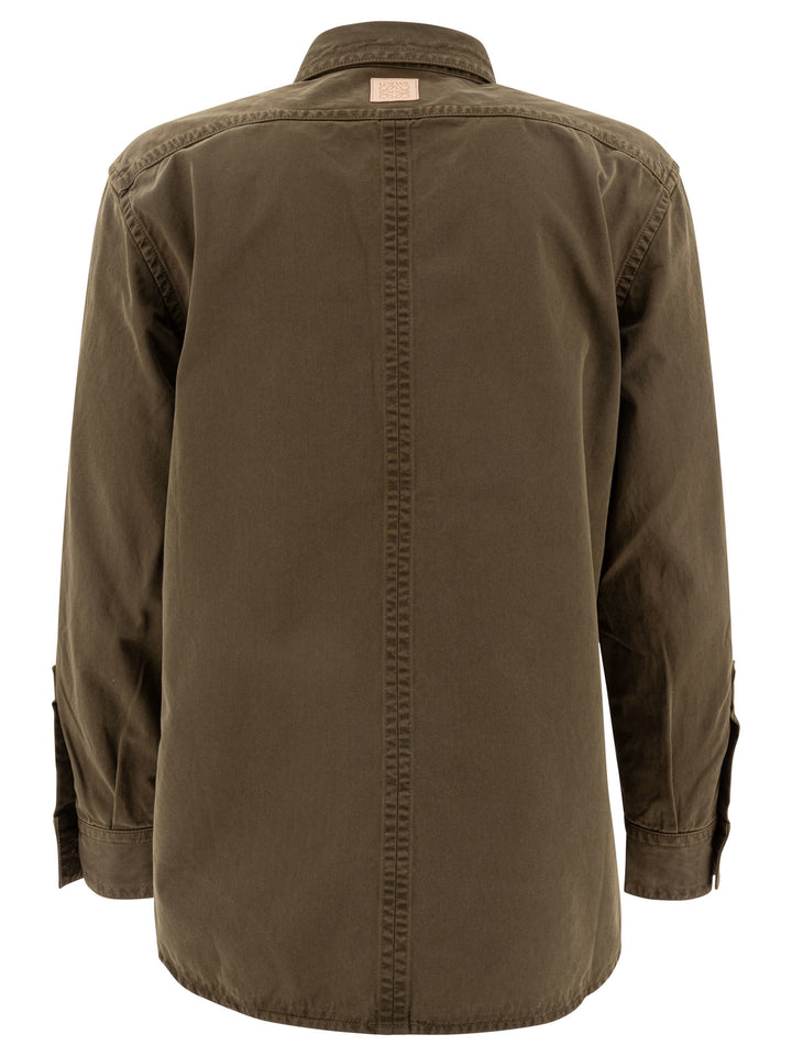 Loewe Cotton Overshirt Jacket Jackets and Coats - Verde | 25741eec440e70afbda82b3e786466deadc152a1