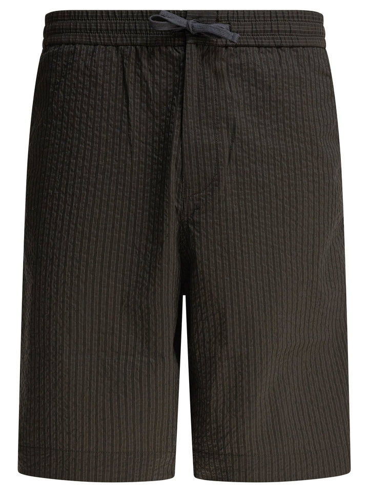 Maison Kitsuné Striped Seersucker Shorts - Verde | 718c9f43f0005f6edd88089644ed74954fe682e8