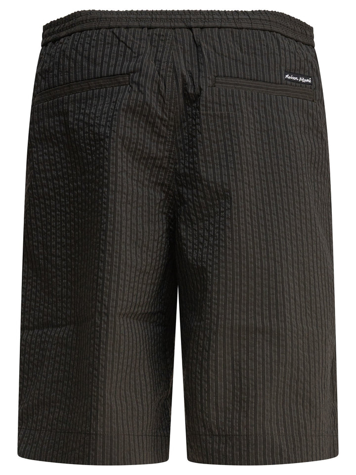 Maison Kitsuné Striped Seersucker Shorts - Verde | 8af8ff1a7ca53c47d90ea2e0acd161c72b9b259d