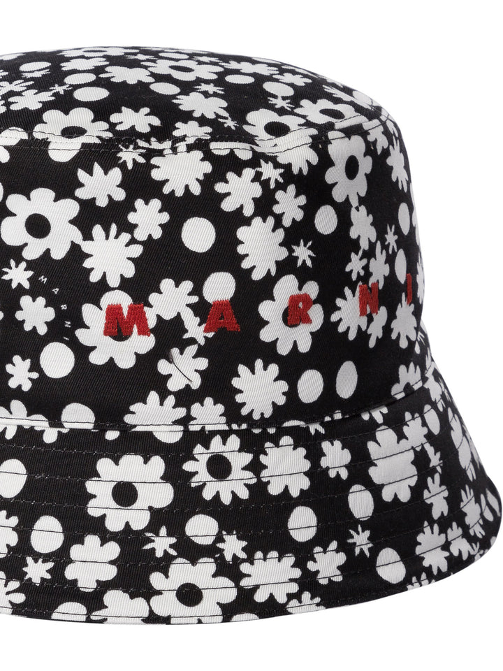 Marni Cotton Bucket Hat Cappelli - Nero | 2e673ec7d43c74e078bfb56b263b285389fb79bb