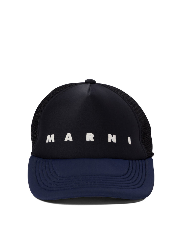 Marni Trucker Hat With Logo Cappelli - Blu | eca27c414694e291f75b752f687b367e52c45a56