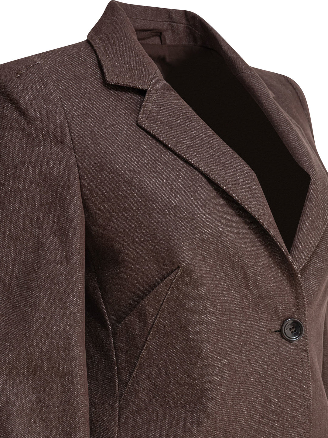 Max Mara Denim-Effect Cotton Blazer Jackets and Coats - Marrone | deaf30763572c0a4414969248728ae7748af5ff3