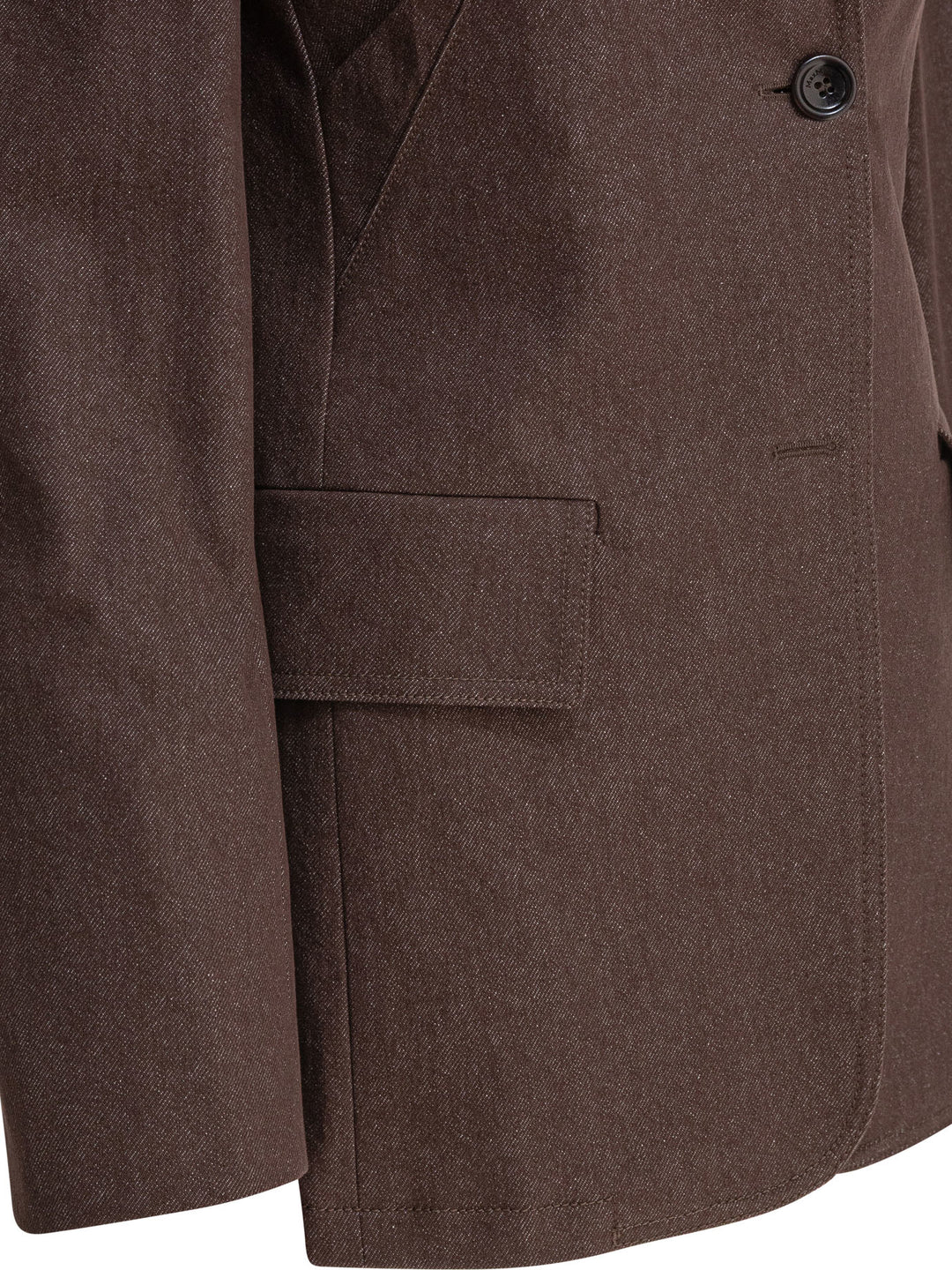 Max Mara Denim-Effect Cotton Blazer Jackets and Coats - Marrone | 8cd502a6a3e48ccd022788b78c9d11348cf08866