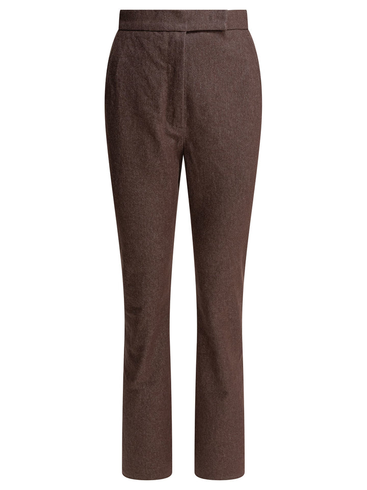 Max Mara Denim-Effect Cotton Trousers - Marrone | 916d705d0c1fc2e8e1a45f3a581b11a6b67d07fa