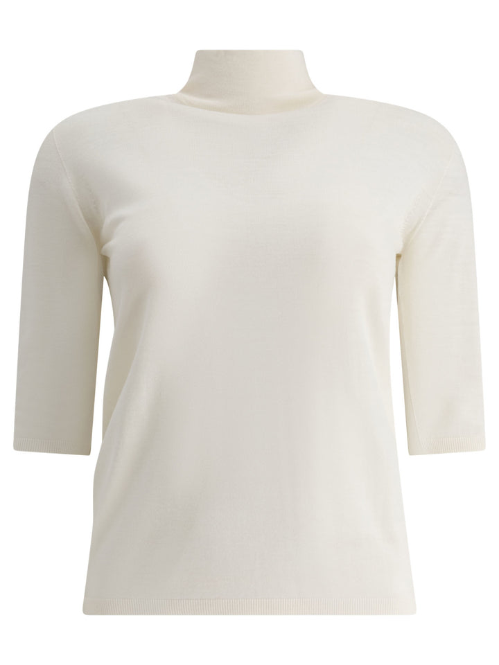 Max Mara Wool Turtleneck Knitwear - Bianco | 552e8c254c1ab5c31b5633d64667172052ed2538