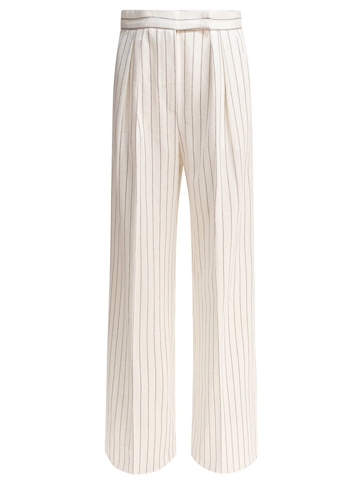 Max Mara Wide-Leg Trousers - Bianco | 4f276d6927a0af1d8ab5f240032a2855b7795eb1