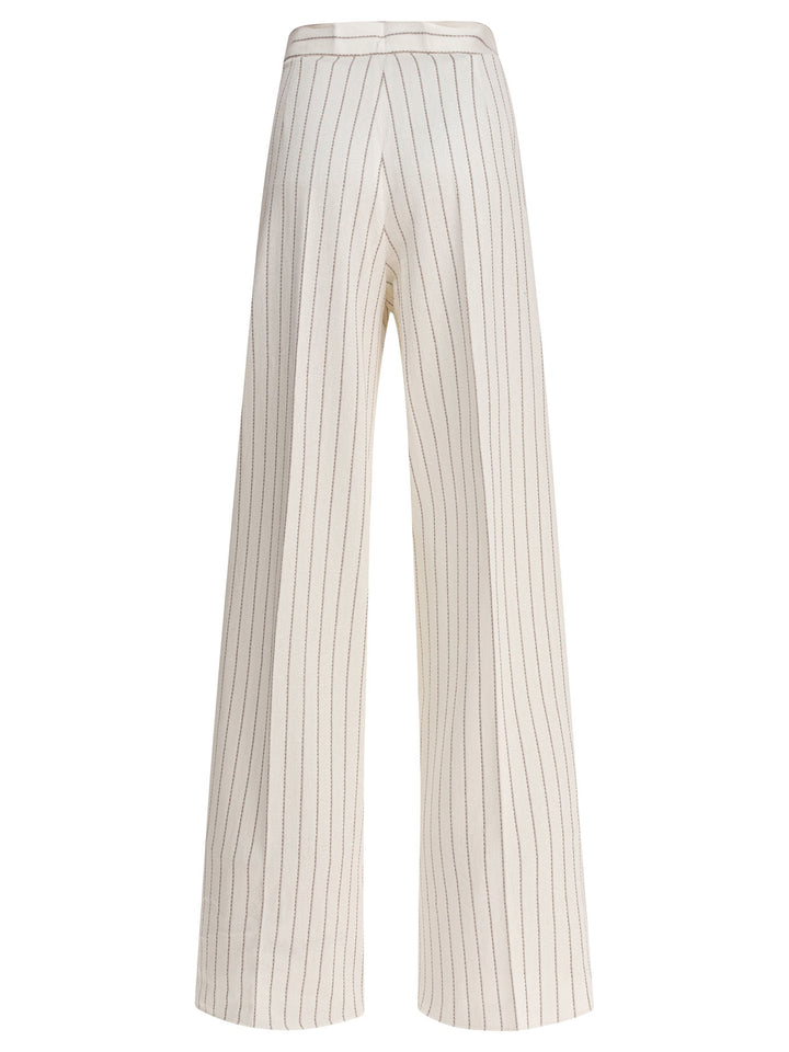 Max Mara Wide-Leg Trousers - Bianco | 0a63389501be2af3df3e9383fab0efc68bd96338