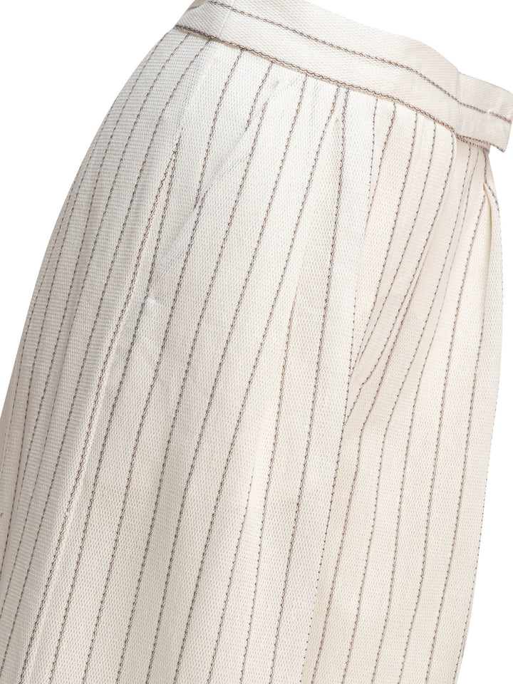 Max Mara Wide-Leg Trousers - Bianco | a6aae59d36f8a47cca22597439740247c213071a