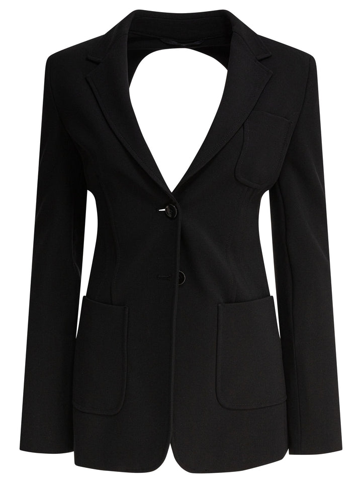 Max Mara Slim Jersey Blazer Jackets and Coats - Nero | 742e998b39759bb17c785154286f45cc0924be35