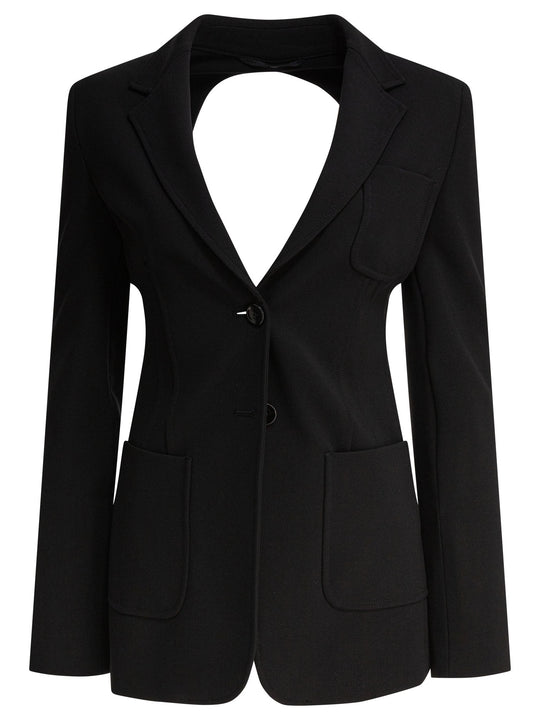 Slim Jersey Blazer Jackets And Coats Nero