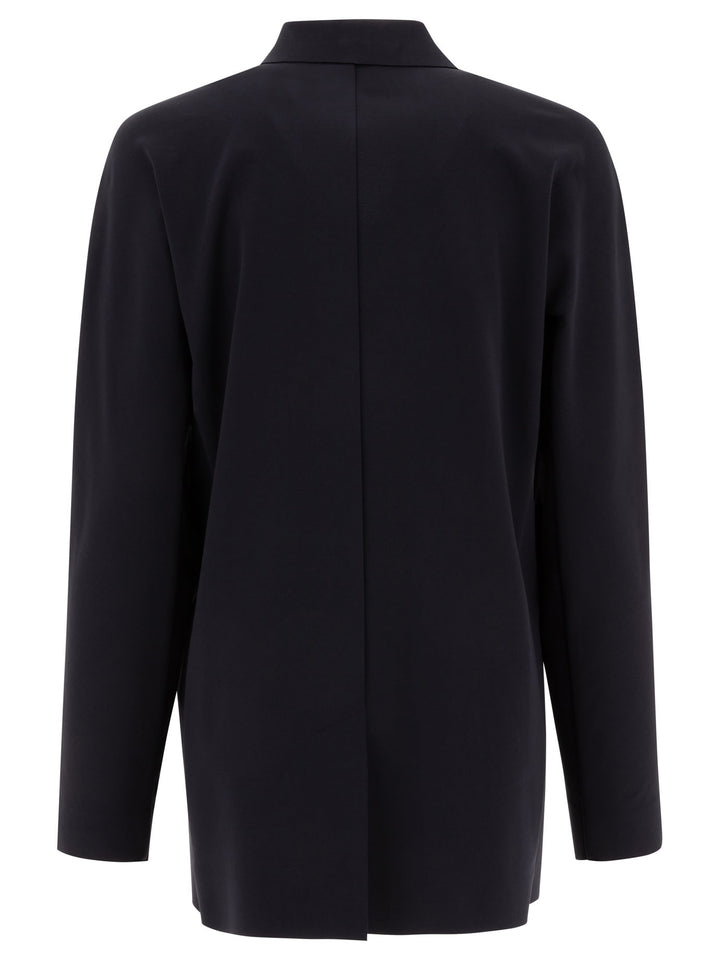 Max Mara Single-Breasted Jersey Blazer Jackets and Coats - Blu | 0e93c5e2a6968161a0bc7b25c769536add7df0d8