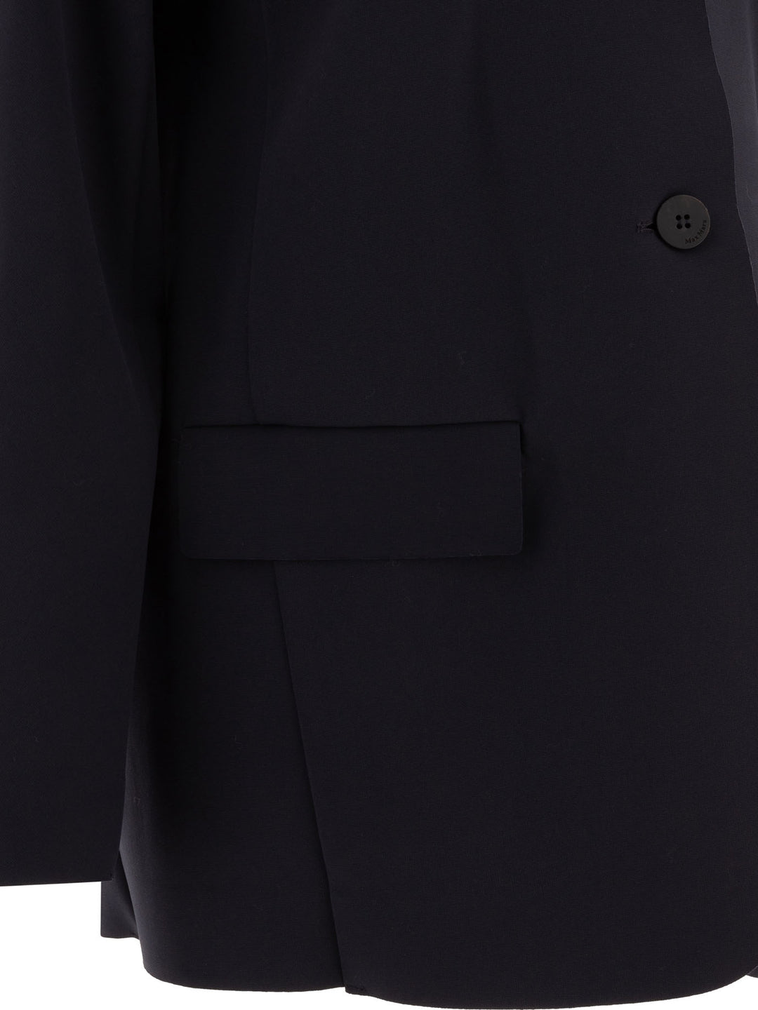 Max Mara Single-Breasted Jersey Blazer Jackets and Coats - Blu | d487bdf0b97e9730563ff5cc1ff68a4c59e46a60