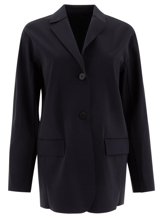 Single-Breasted Jersey Blazer Jackets And Coats Blu