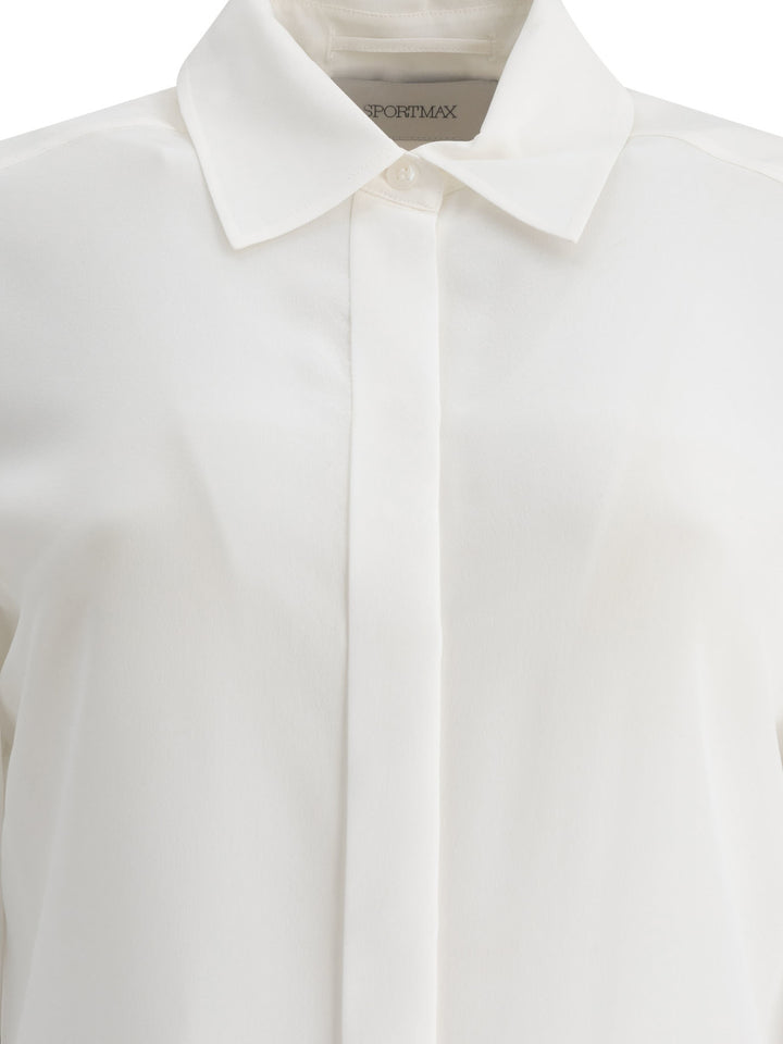 Max Mara Sportmax Silk Shirt Shirts - Bianco | 0daf00a8ee3021bd0e7b03bbbcfa286e1943b56d