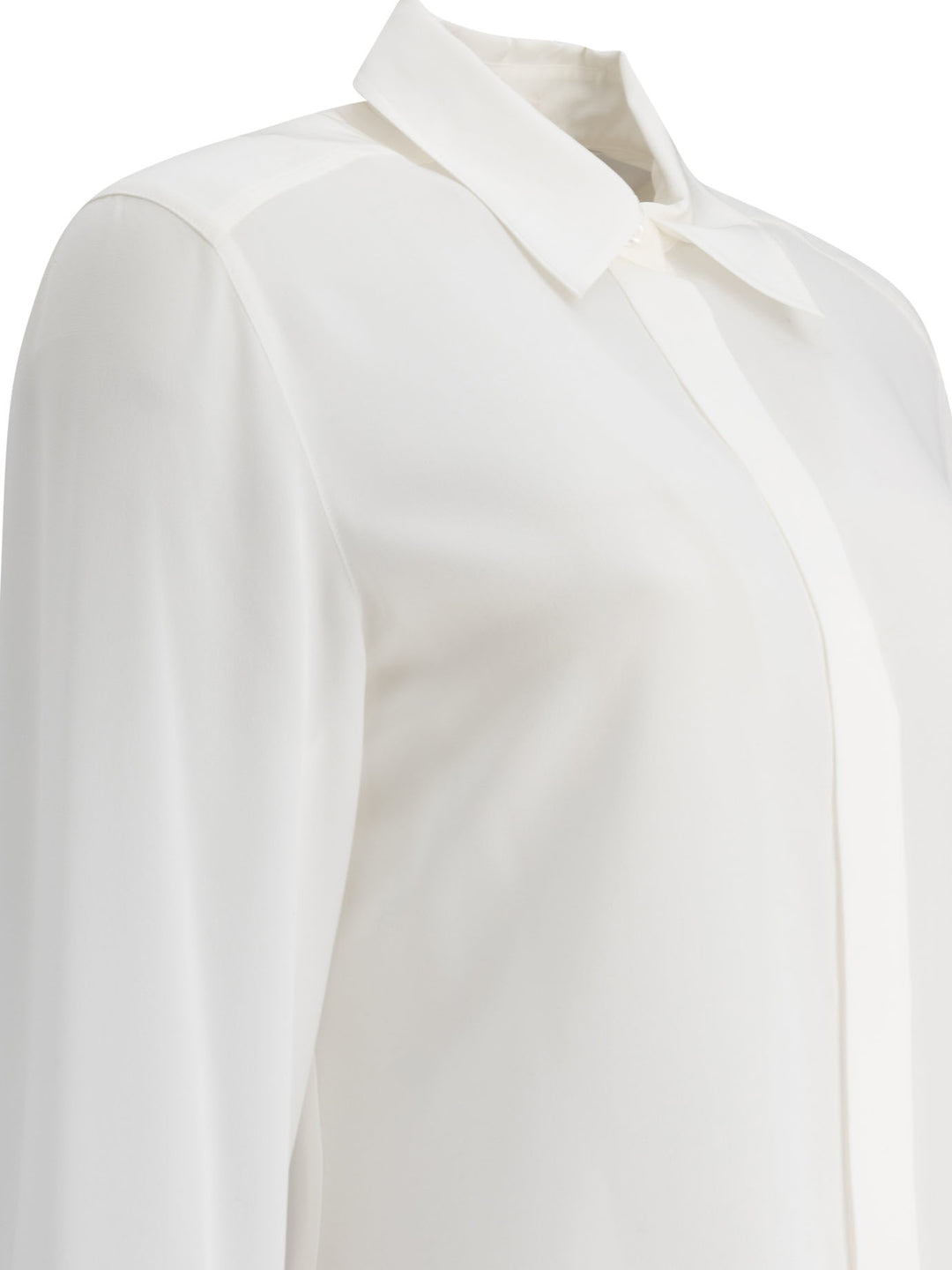 Max Mara Sportmax Silk Shirt Shirts - Bianco | 25394b5d5455f4969721526c7ed49a0c90b6c798