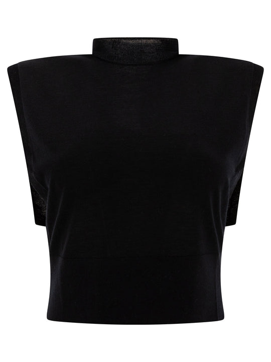 Cotton Sleeveless Top Top Nero